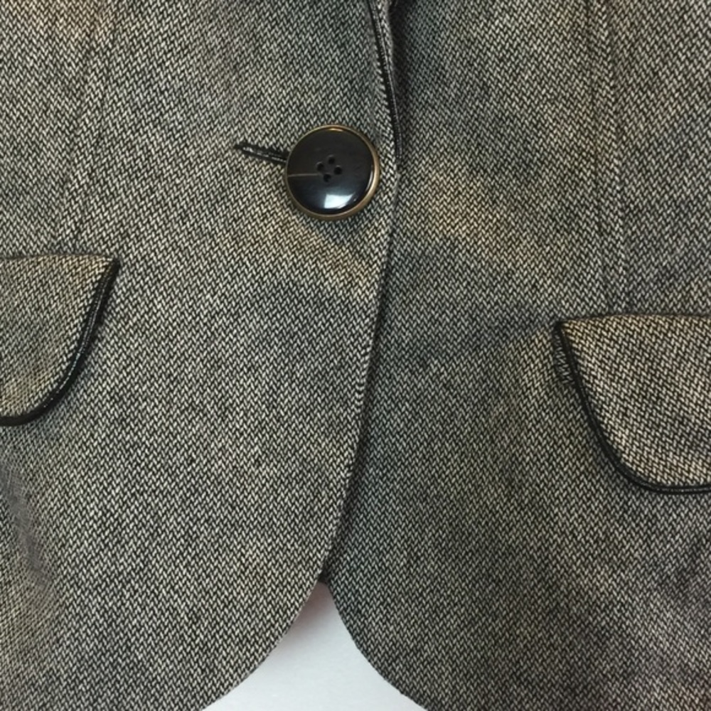 Express Black Gray Leopard Button Blazer - image 3